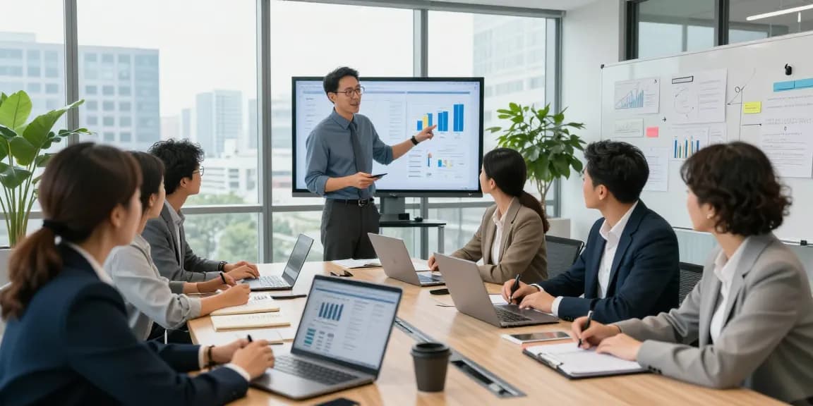 Ein Team bei einer Feedback-Sitzung zur Verbesserung der Feedback-Kultur bei der Arbeit.