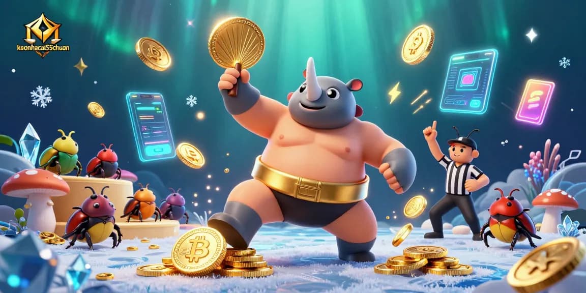 Experience keonhacai55chuan as a heroic beetle champion stomps to win golden coins in a vibrant digital casino.