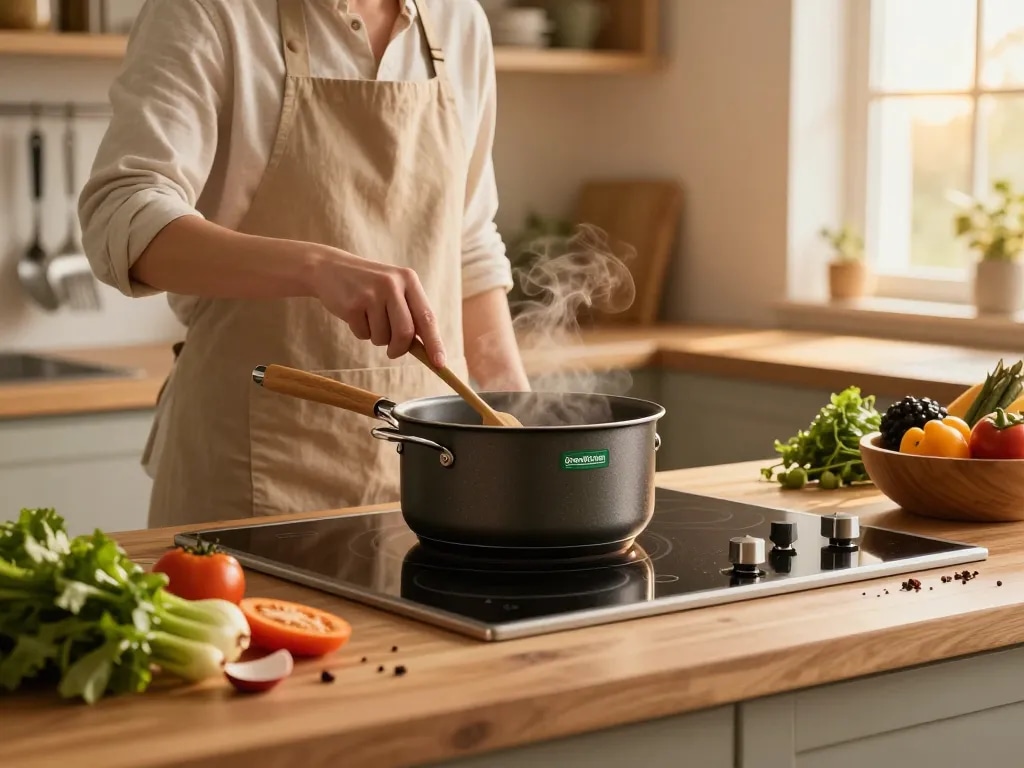 Leckere Gerichte mit dem besten Induktionstopf von GreenKitchen für effizientes Kochen zubereiten.