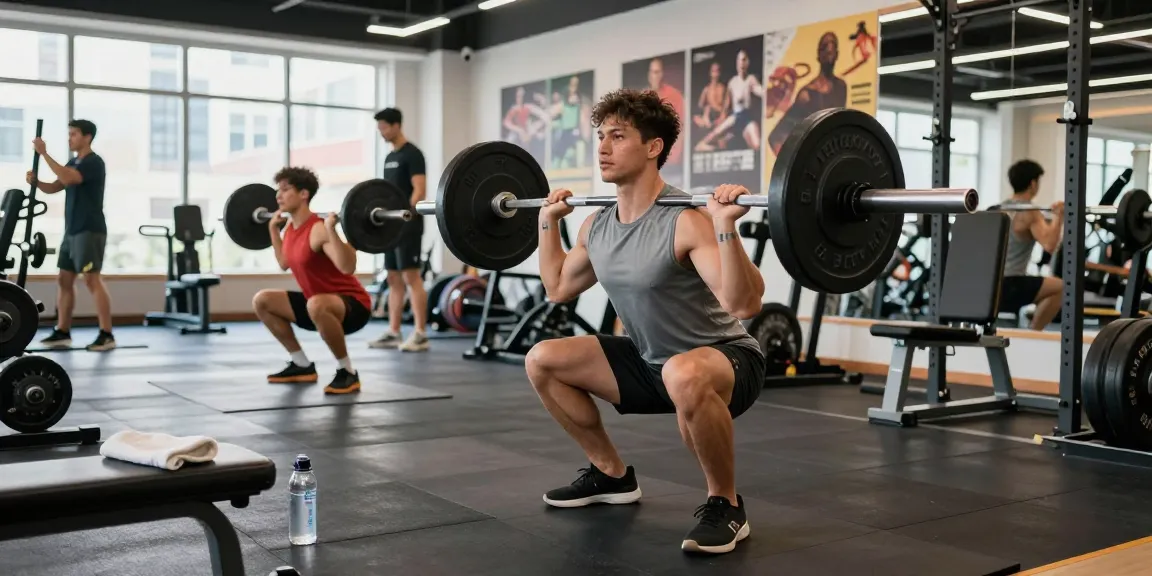 Selliza Shop: Athlet beim Training im modernen Fitnessstudio mit schwerem Gewicht.