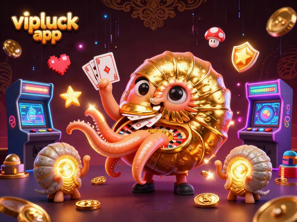 Engage with popular games on the vipluck app, featuring vibrant casino visuals and character designs.