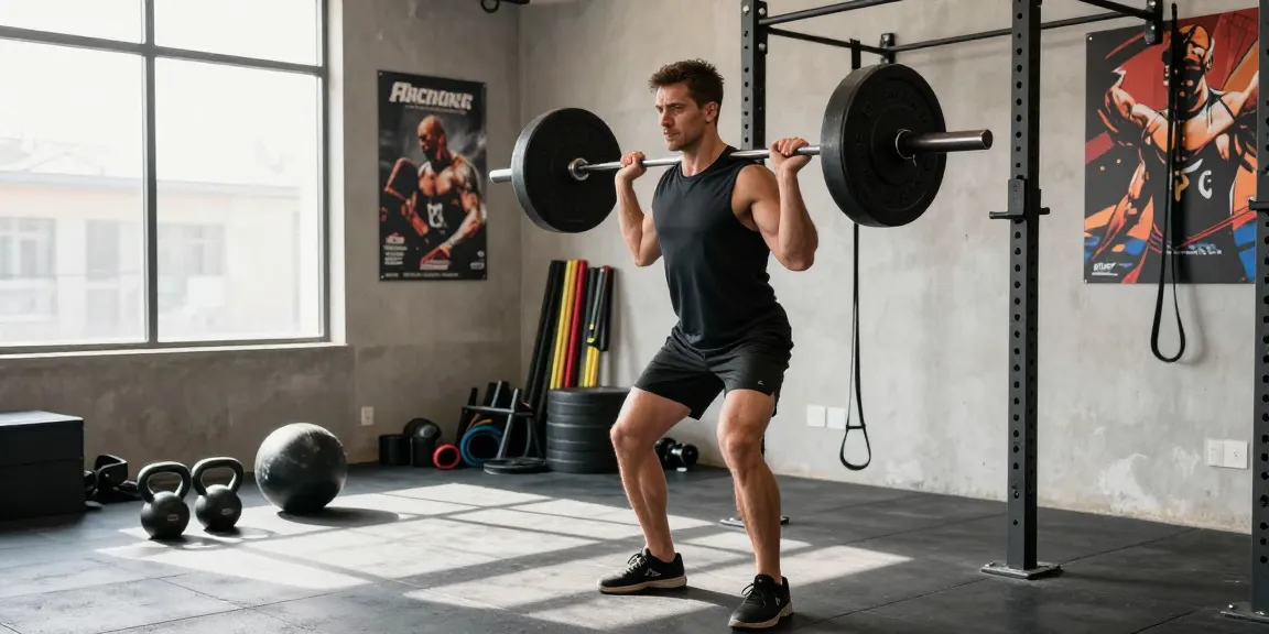 Steroidshop: Bodybuilder beim Gewichtheben im modernen Fitnessstudio
