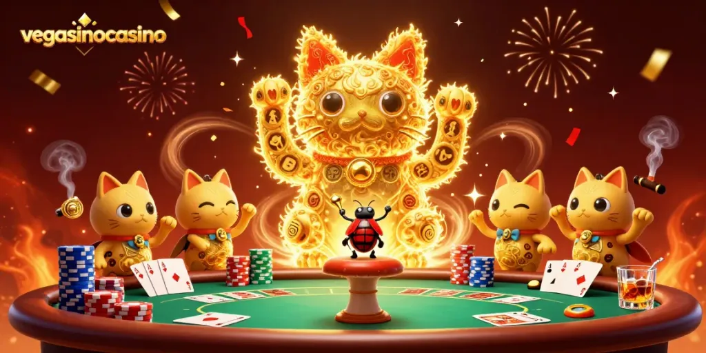 Experience the excitement at vegasinocasino with a dazzling display of casino elements.