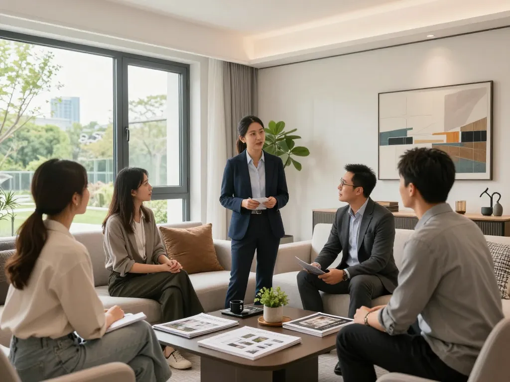 Immobilienmakler Frankfurt Ginnheim präsentiert ein einladendes, gestaltetes Wohnzimmer und betont Professionalität und Engagement.