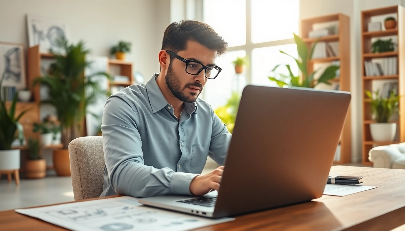 Headhunter Ingenieure berät Kunden in einem modernen Büro mit technischen Zeichnungen.